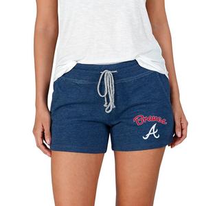College Concepts Women's Mainstream Atlanta Braves Terry Shorts -Navy