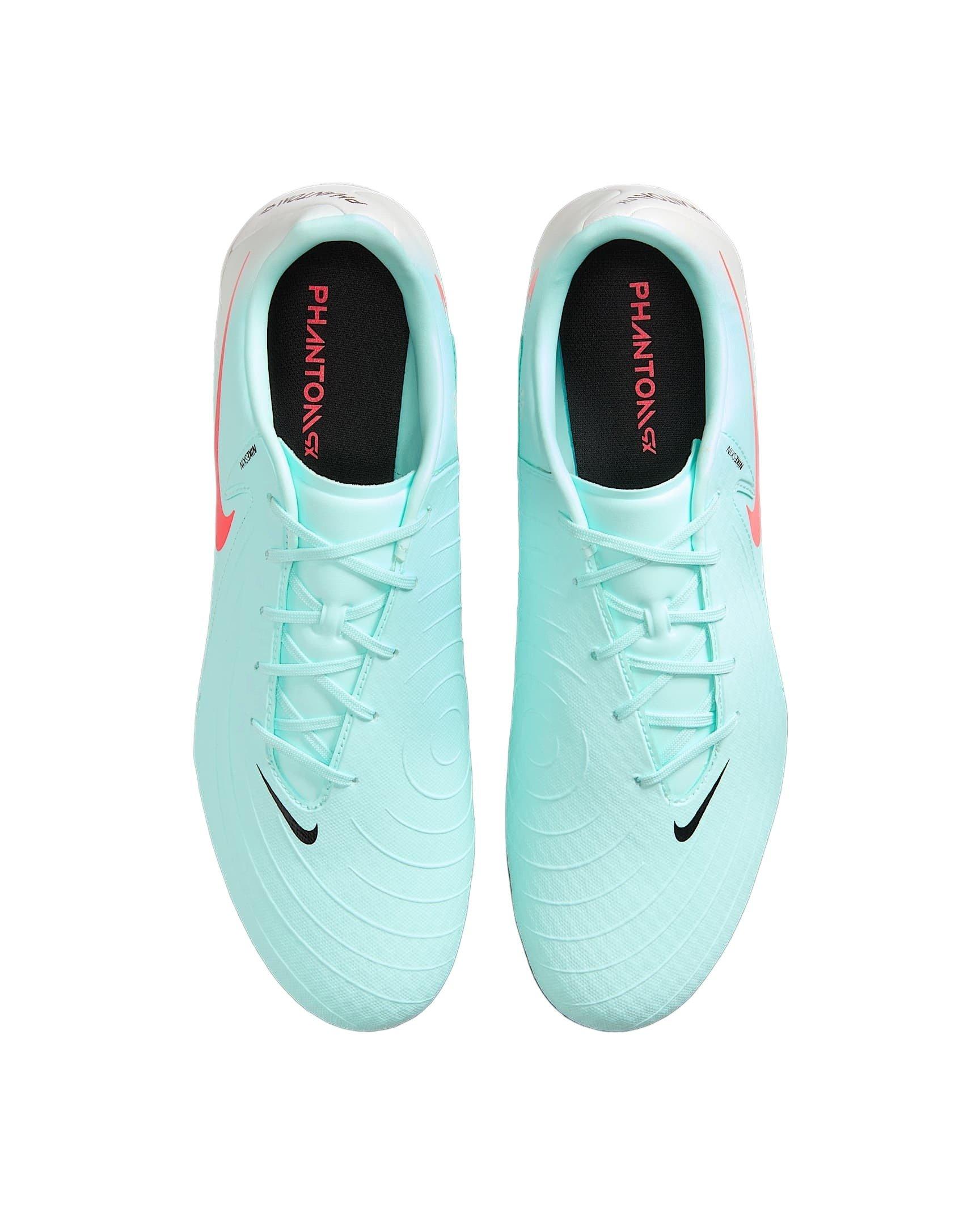 Nike Phantom GX 2 Academy MG "Mint/Off-Noir/Atomic Red" Men's Soccer Cleat - MINT/WHITE/RED Thumbnail View 3