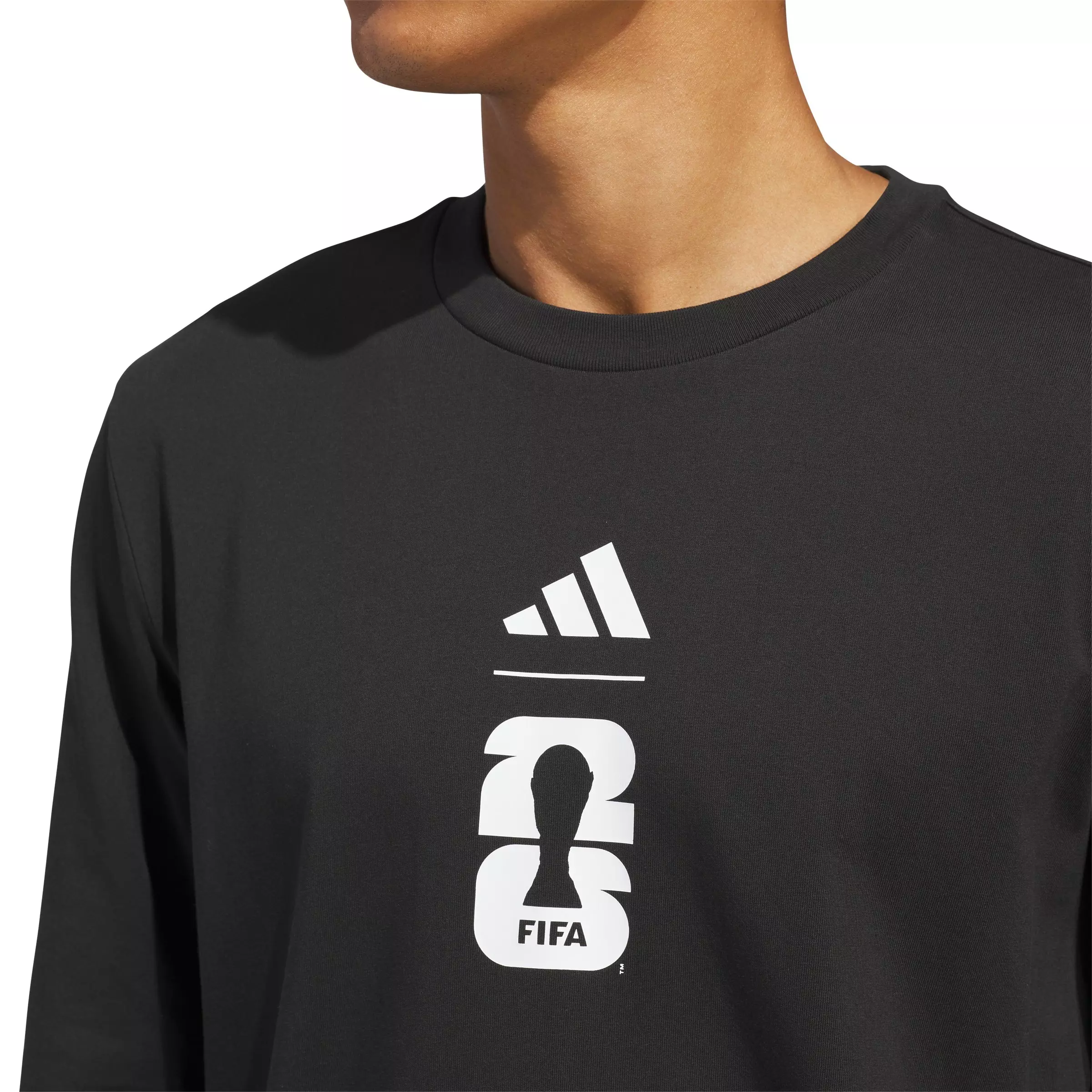 adidas Men's World Cup 26 OMB Graphic Long Sleeve T-Shirt -Black - BLACK