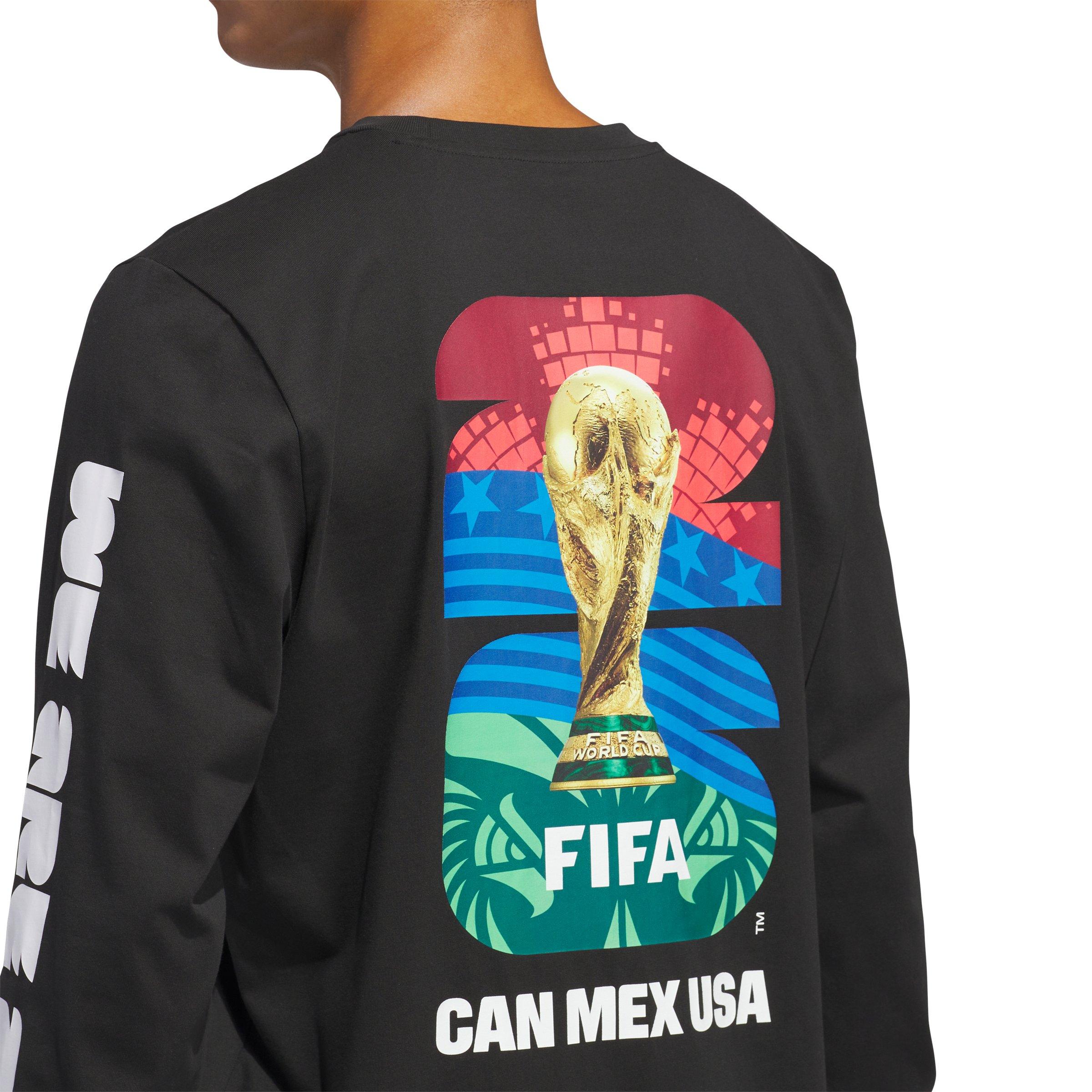 adidas Men's World Cup 26 OMB Graphic Long Sleeve T-Shirt - Black - BLACK Thumbnail View 4