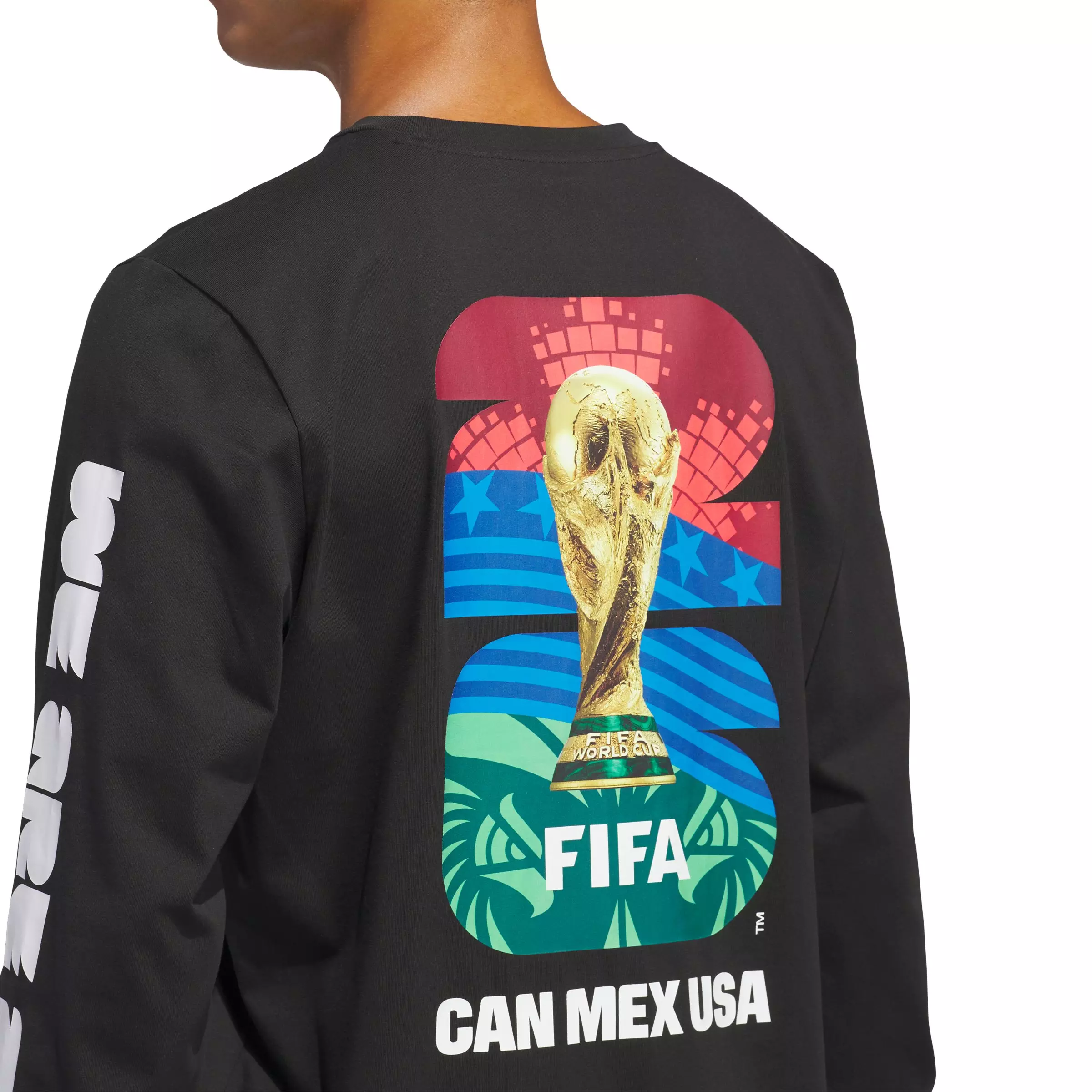 adidas Men's World Cup 26 OMB Graphic Long Sleeve T-Shirt - Black - BLACK