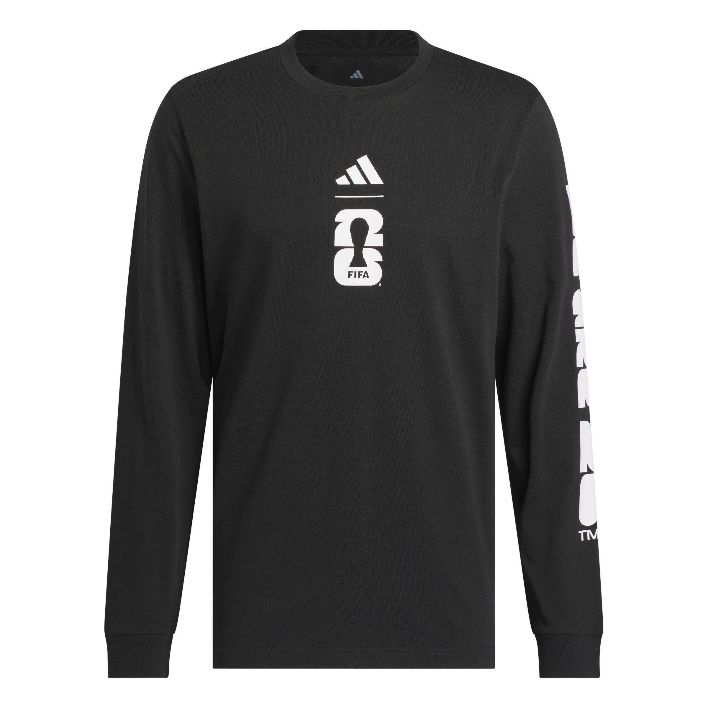 adidas Men's World Cup 26 OMB Graphic Long Sleeve T-Shirt - Black - BLACK Thumbnail View 6