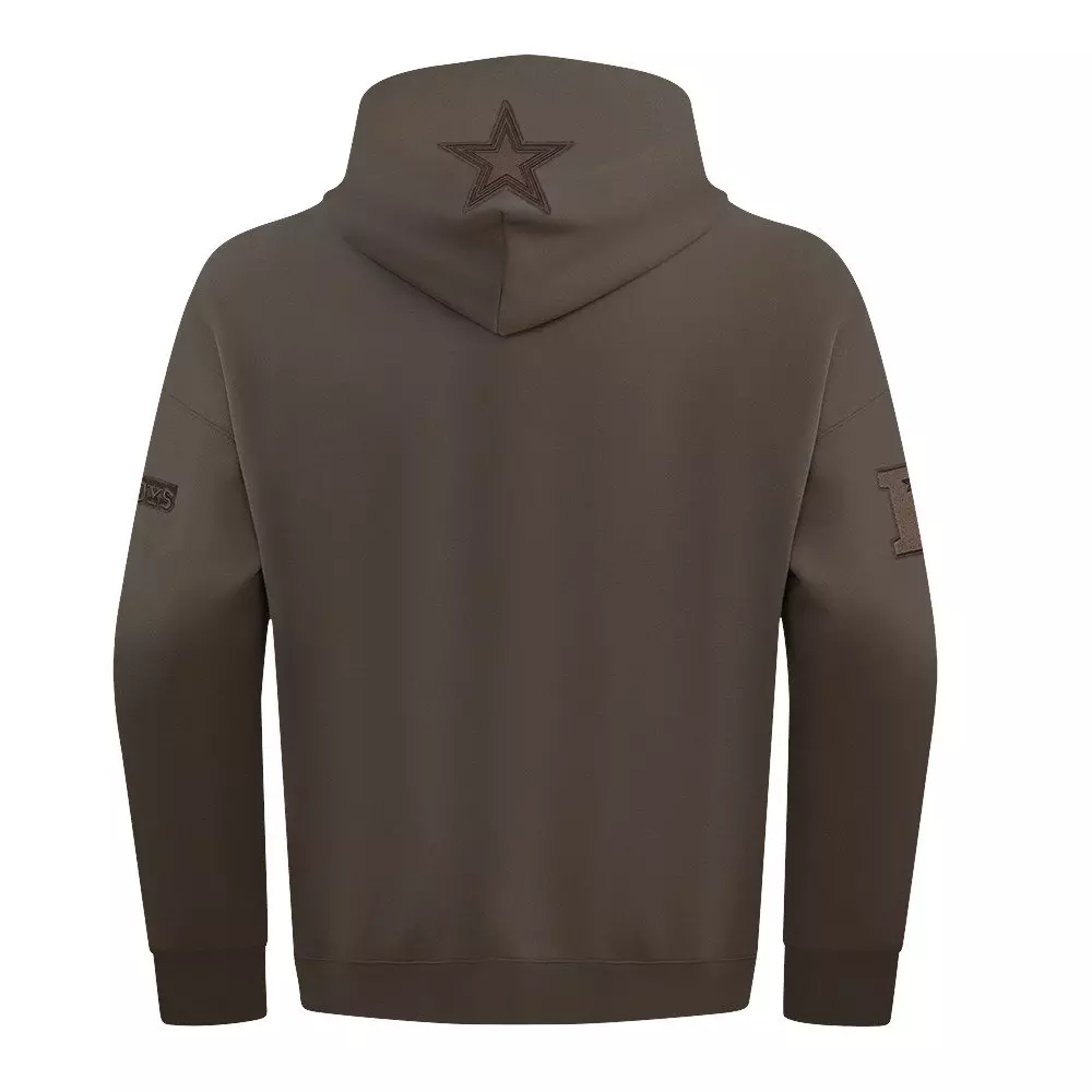Pro Standard Men's NFL Dallas Cowboys Neutral Drop Shoulder Pullover Hoodie - Dk Taupe - DK TAUPE
