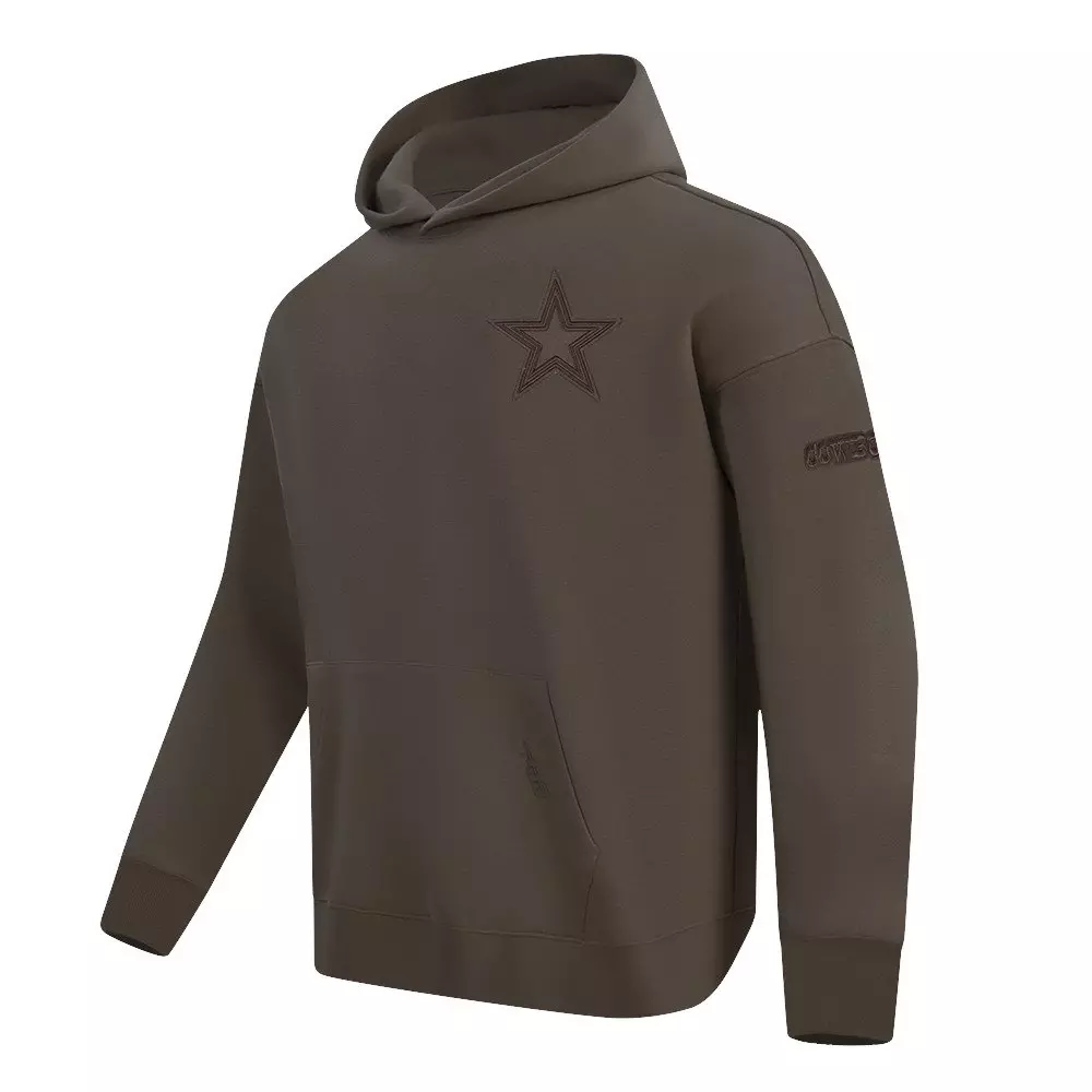 Pro Standard Men's NFL Dallas Cowboys Neutral Drop Shoulder Pullover Hoodie - Dk Taupe - DK TAUPE