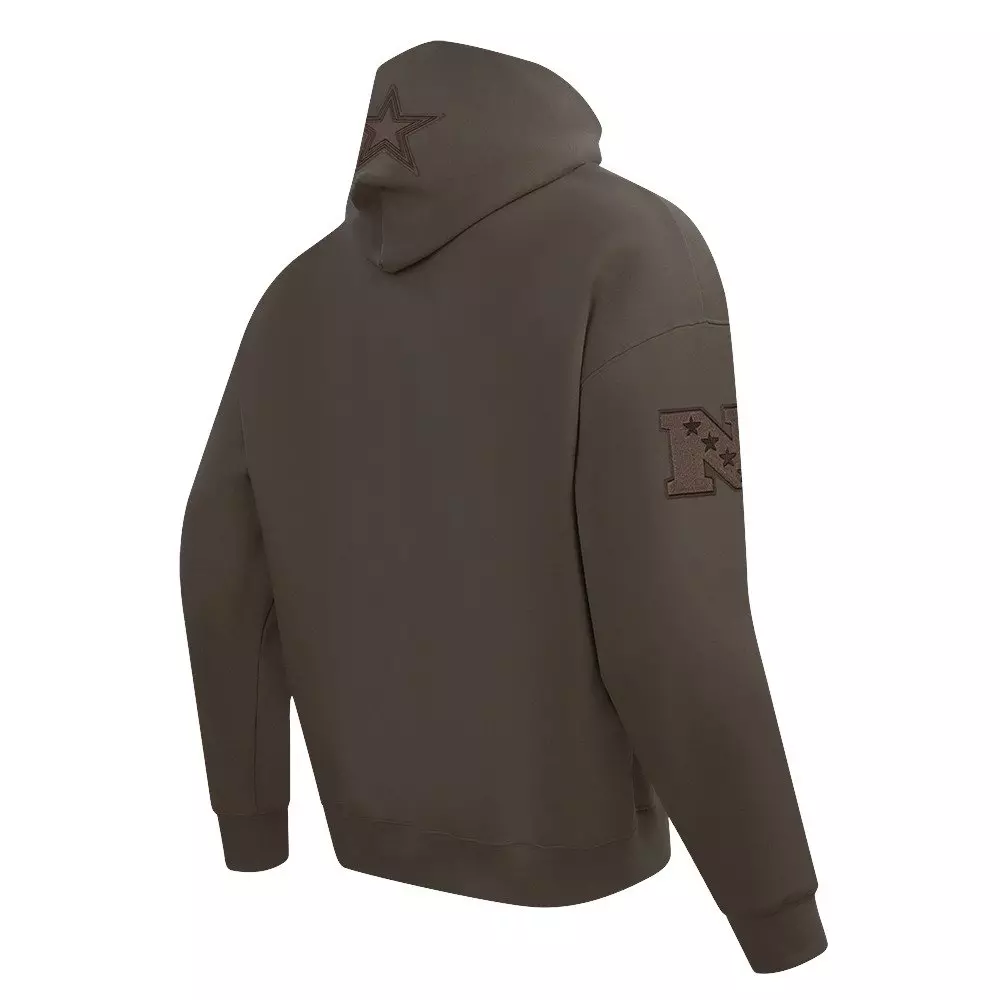 Pro Standard Men's NFL Dallas Cowboys Neutral Drop Shoulder Pullover Hoodie - Dk Taupe - DK TAUPE