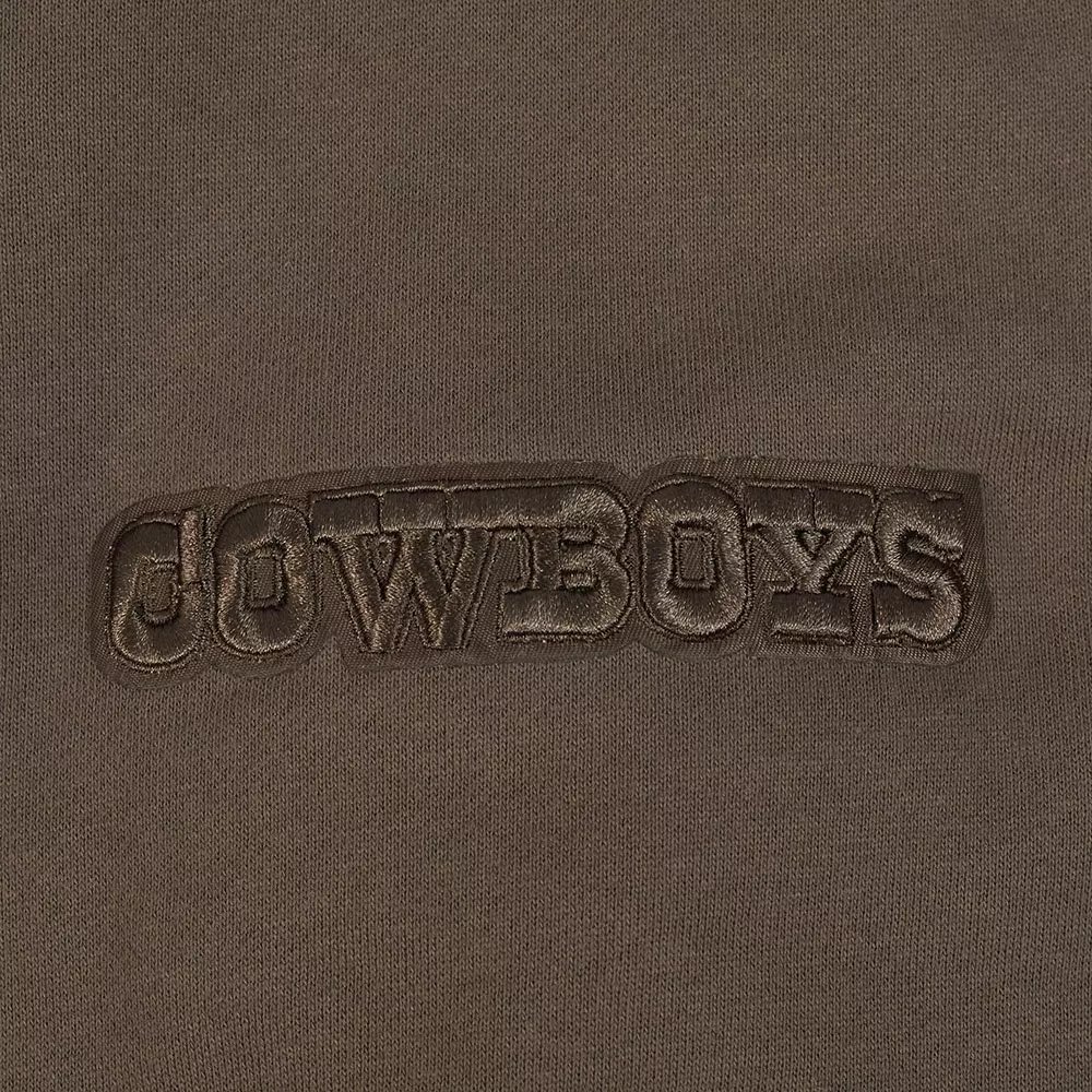 Pro Standard Men's NFL Dallas Cowboys Neutral Drop Shoulder Pullover Hoodie - Dk Taupe - DK TAUPE