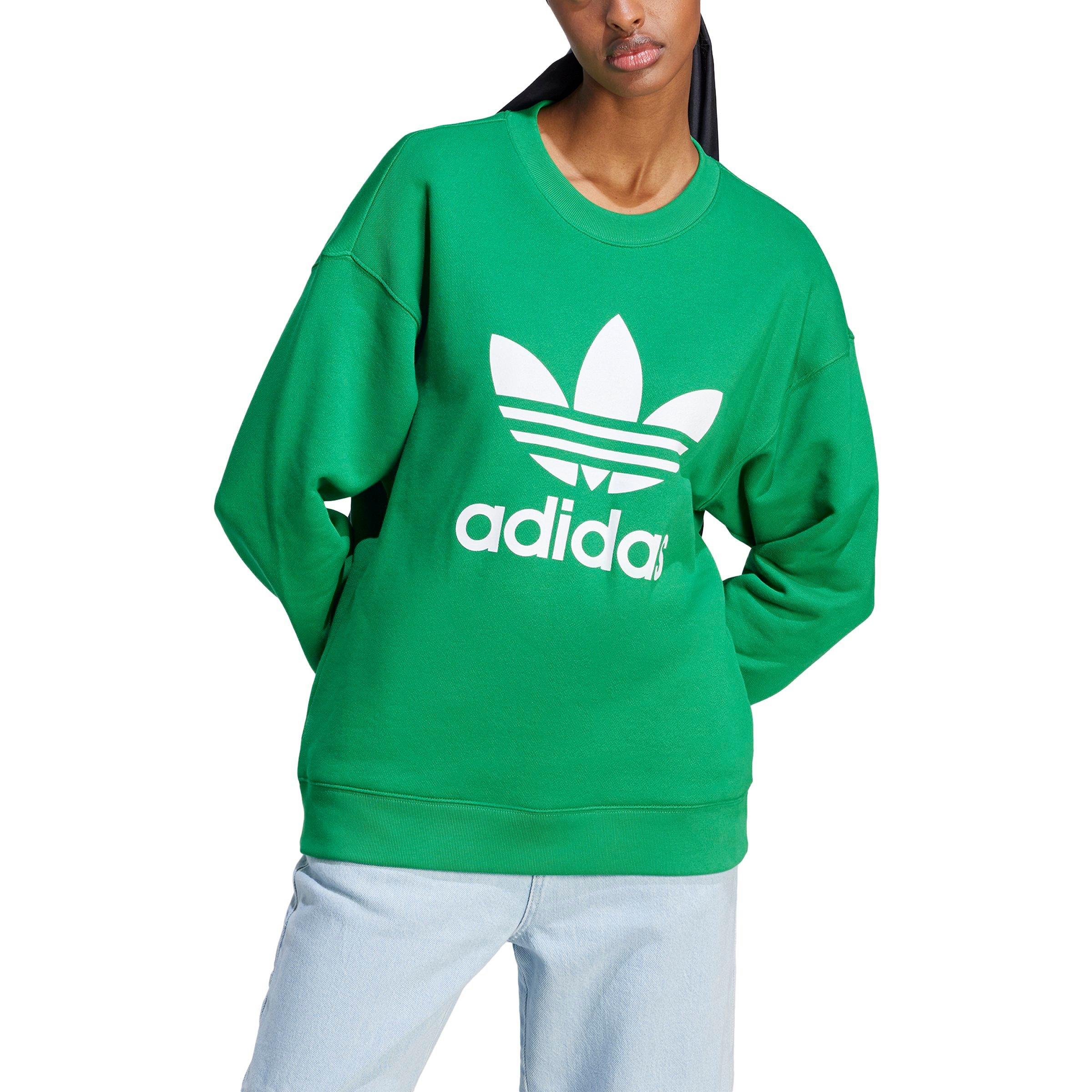 adidas Women s Originals Trefoil Crewneck Sweatshirt Green