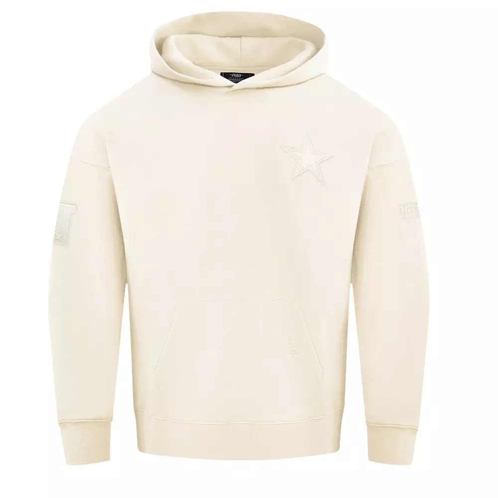 Pro Standard Men's NFL Dallas Cowboys Neutral Drop Shoulder Pullover Hoodie - Eggshell - EGGSHELL