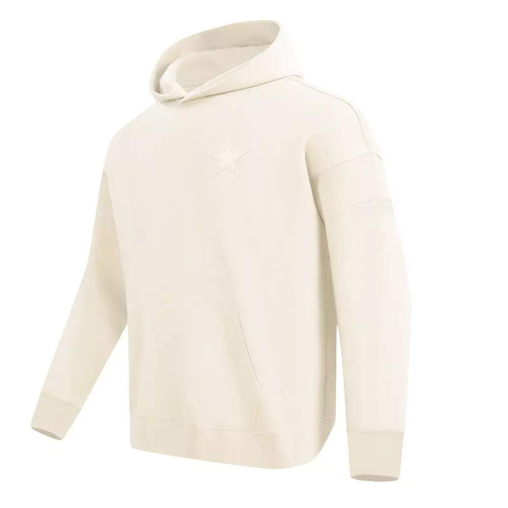 Pro Standard Men's NFL Dallas Cowboys Neutral Drop Shoulder Pullover Hoodie - Eggshell - EGGSHELL