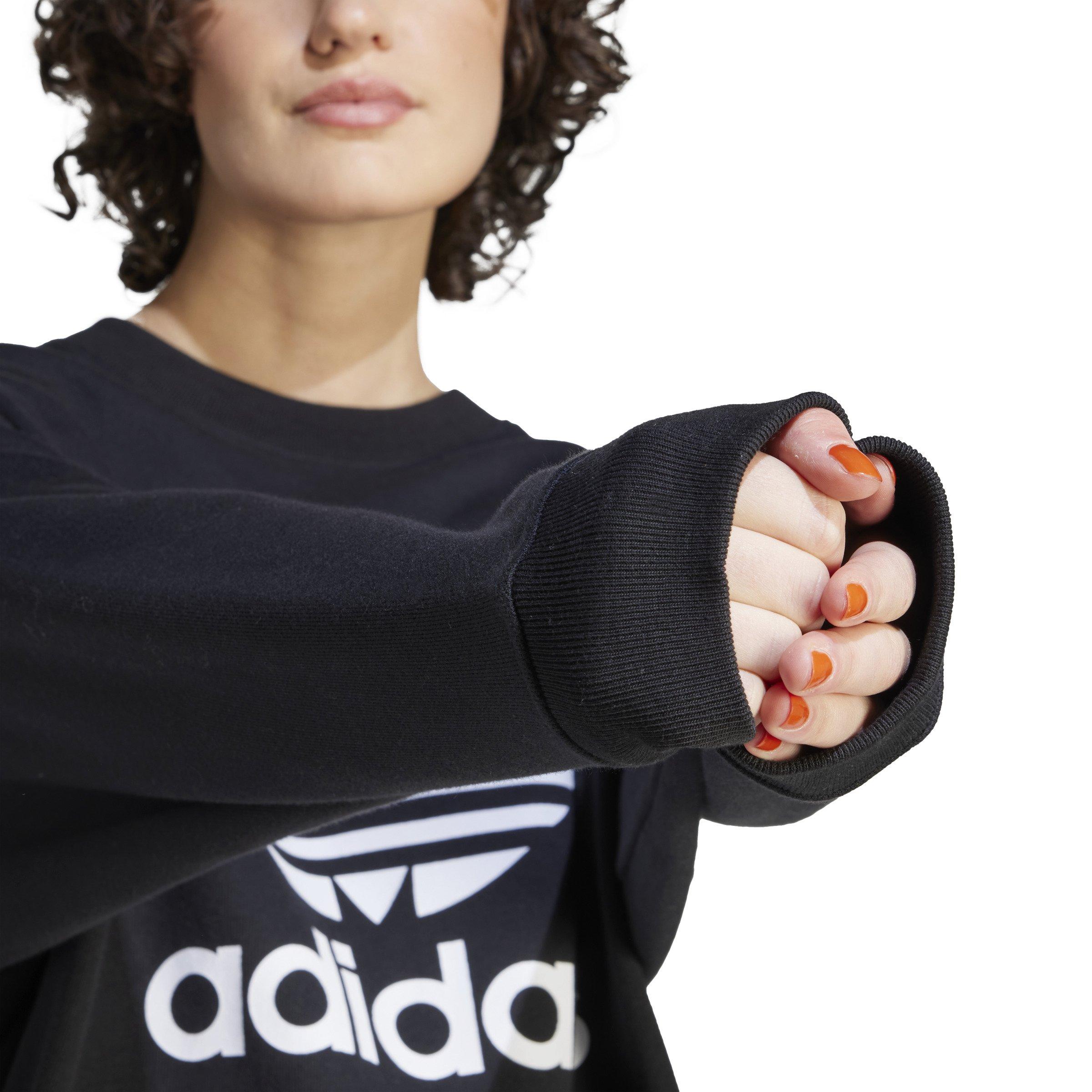 Adidas originals sweatshirt with discount central trefoil logo in black