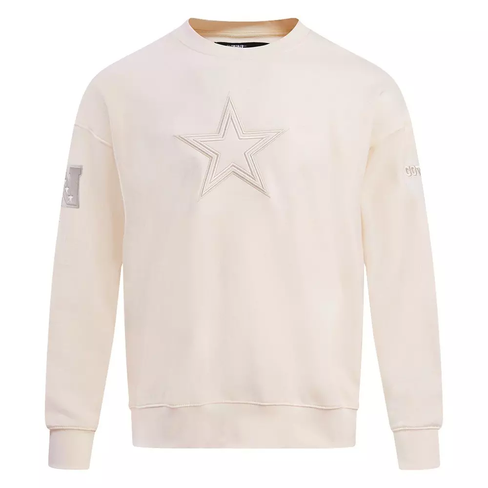 Pro Standard Men's NFL Dallas Cowboys Neutral Drop Shoulder Fleece Crewneck Sweatshirt - Eggshell - EGGSHELL
