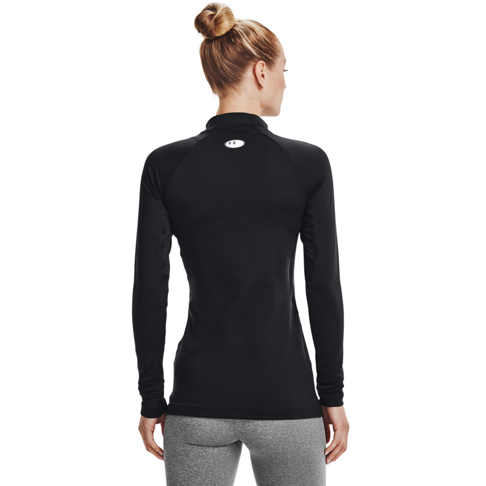 Under Armour Women's Authentic Mock Top - BLACK/WHITE Thumbnail View 2