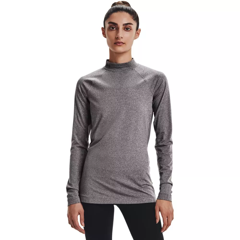 Under Armour Women's Authentic Mock Top - CHARCOAL