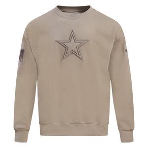 Pro Standard Men's NFL Dallas Cowboys Neutral Drop Shoulder Fleece Crewneck Sweatshirt - Taupe - TAUPE