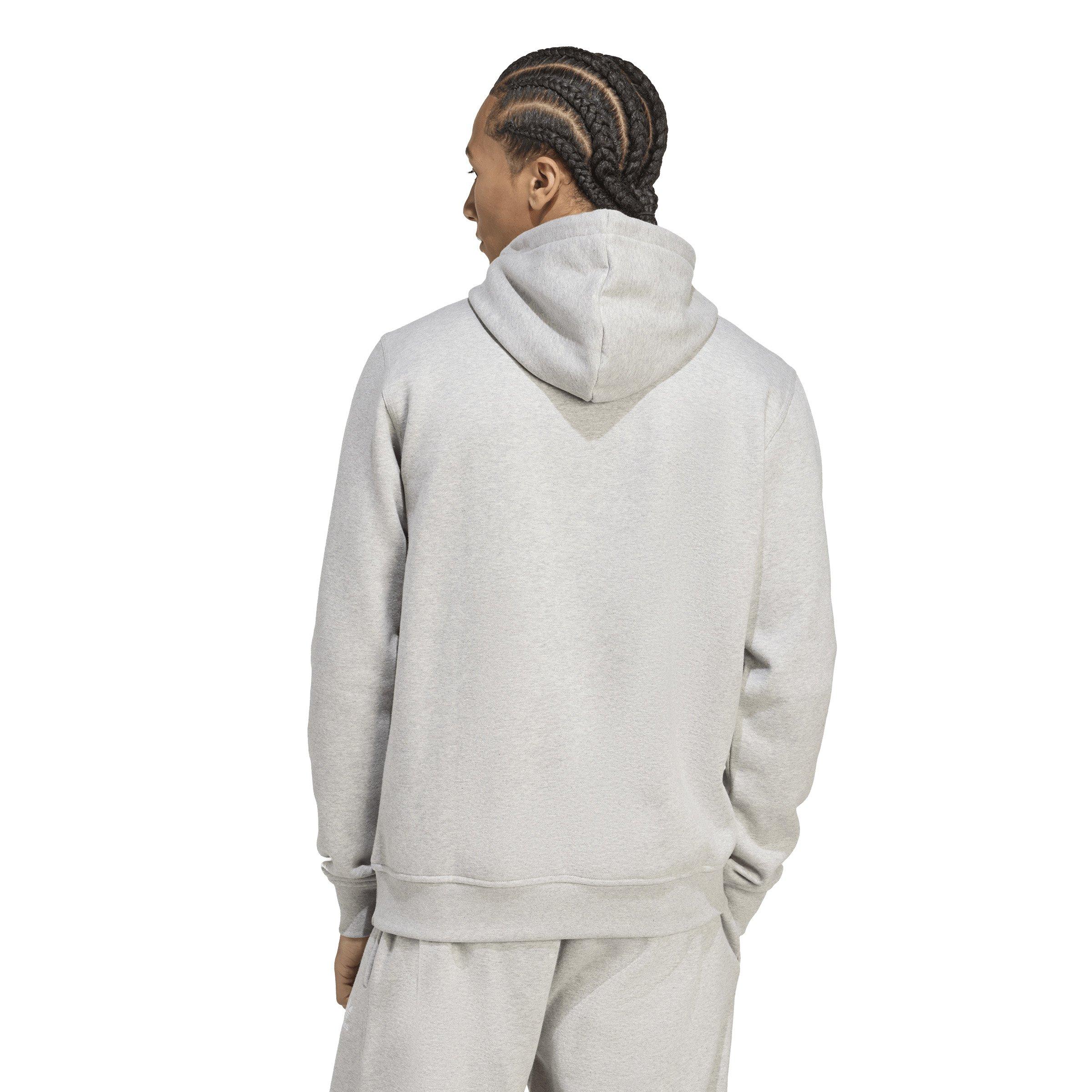adidas Originals Men's Trefoil Essentials Hoodie - Grey/White - GREY/WHITE Thumbnail View 2