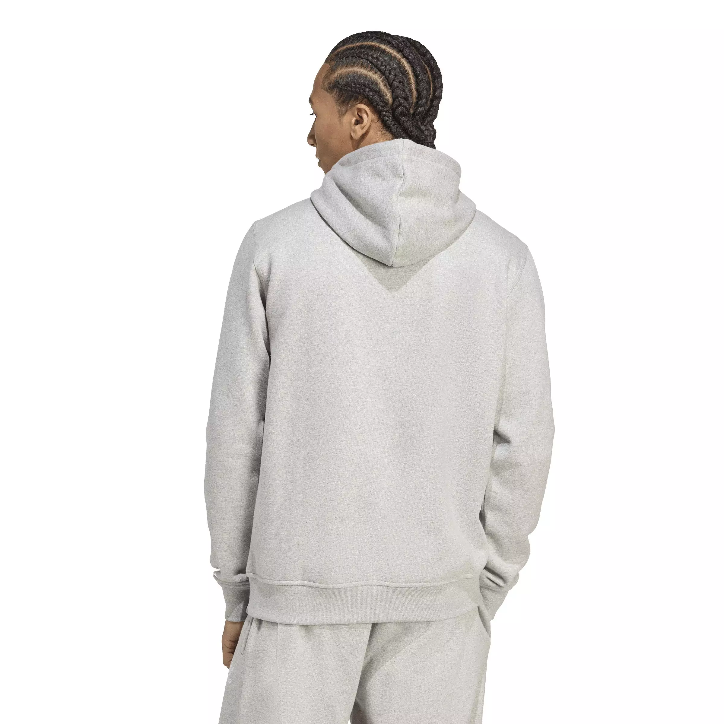 adidas Originals Men's Trefoil Essentials Hoodie -Grey/White - GREY/WHITE