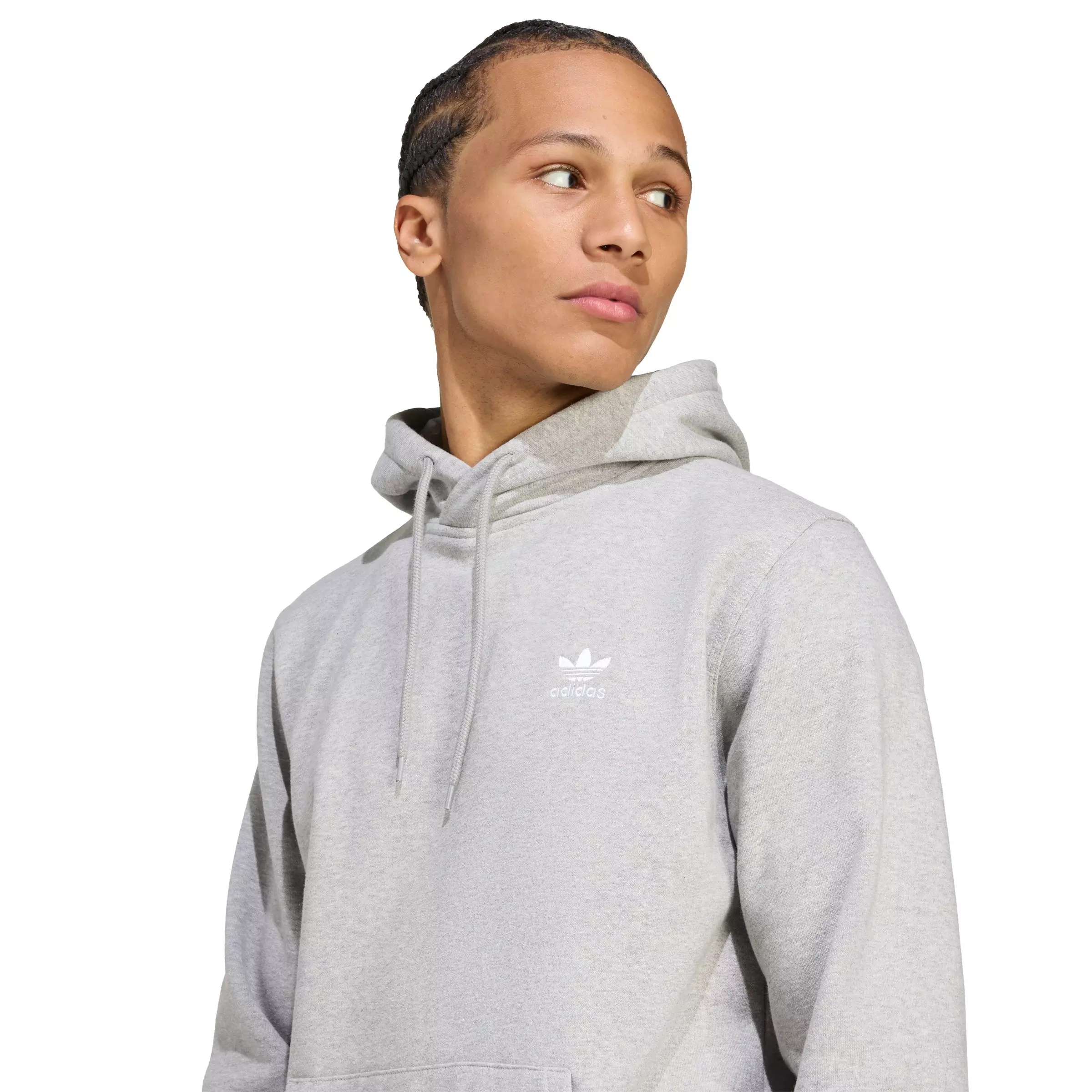 adidas Originals Men's Trefoil Essentials Hoodie - Grey/White - GREY/WHITE