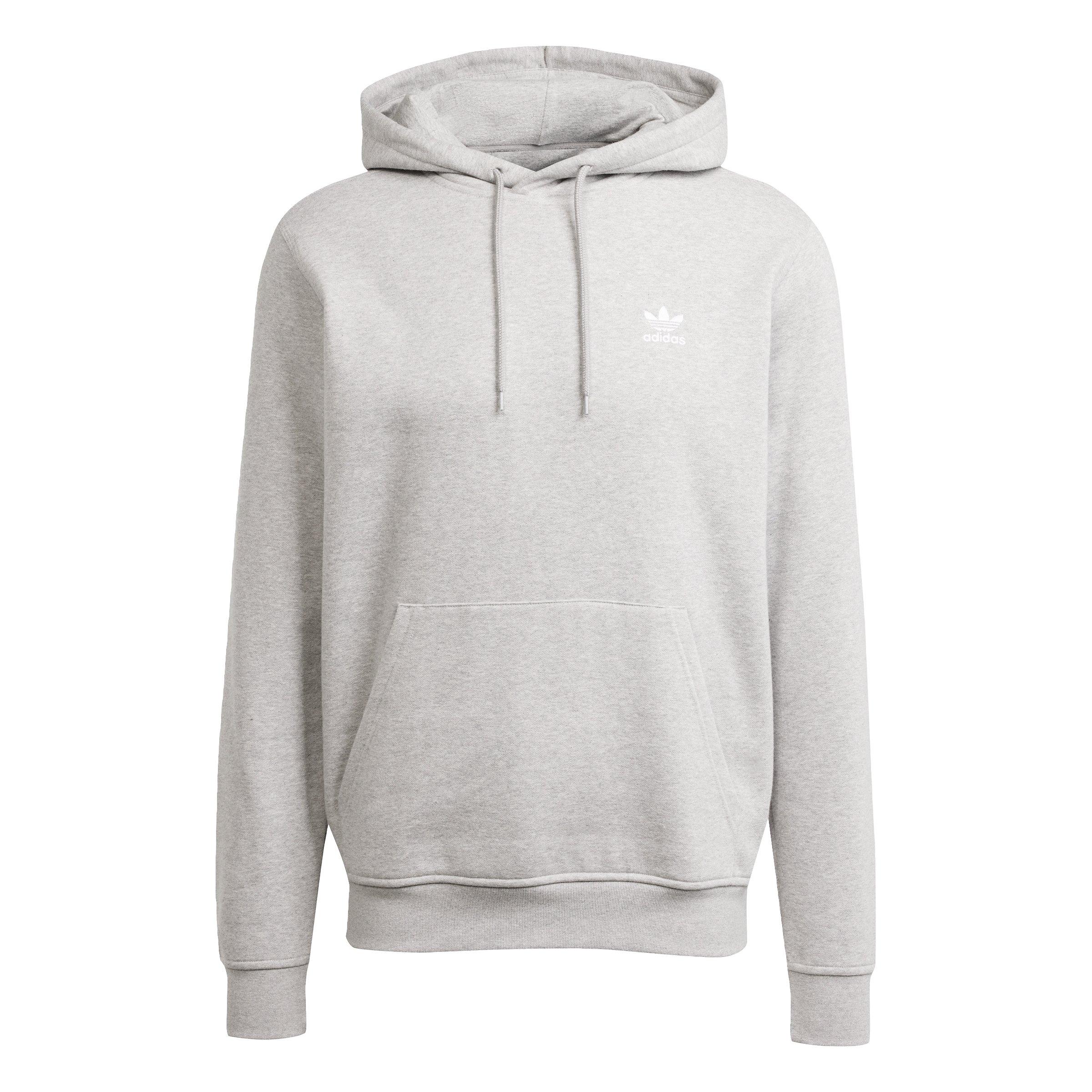 adidas Originals Men's Trefoil Essentials Hoodie - Grey/White - GREY/WHITE Thumbnail View 6
