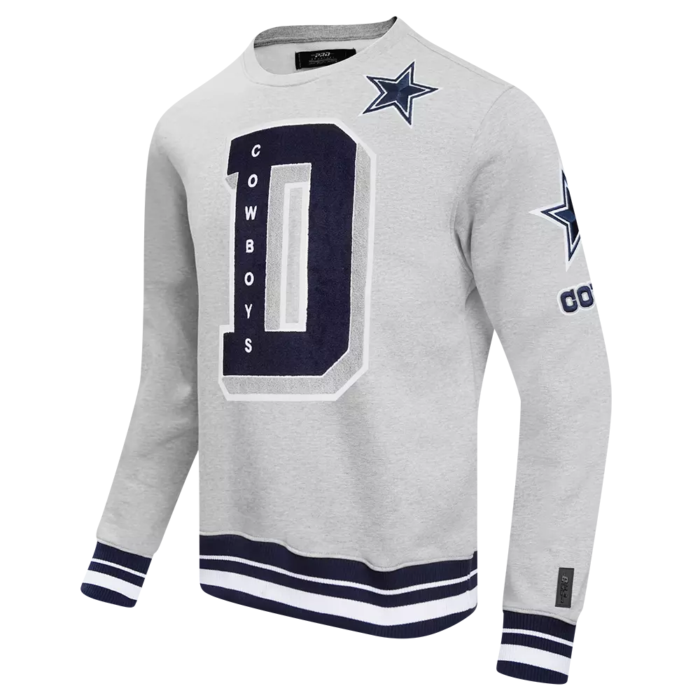 Pro Standard Men's NFL Dallas Cowboys Mashup Rib Crewneck Sweatshirt - Grey - GREY