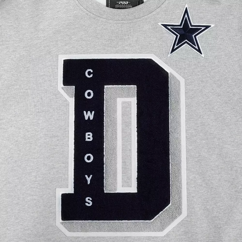 Pro Standard Men's NFL Dallas Cowboys Mashup Rib Crewneck Sweatshirt - Grey - GREY