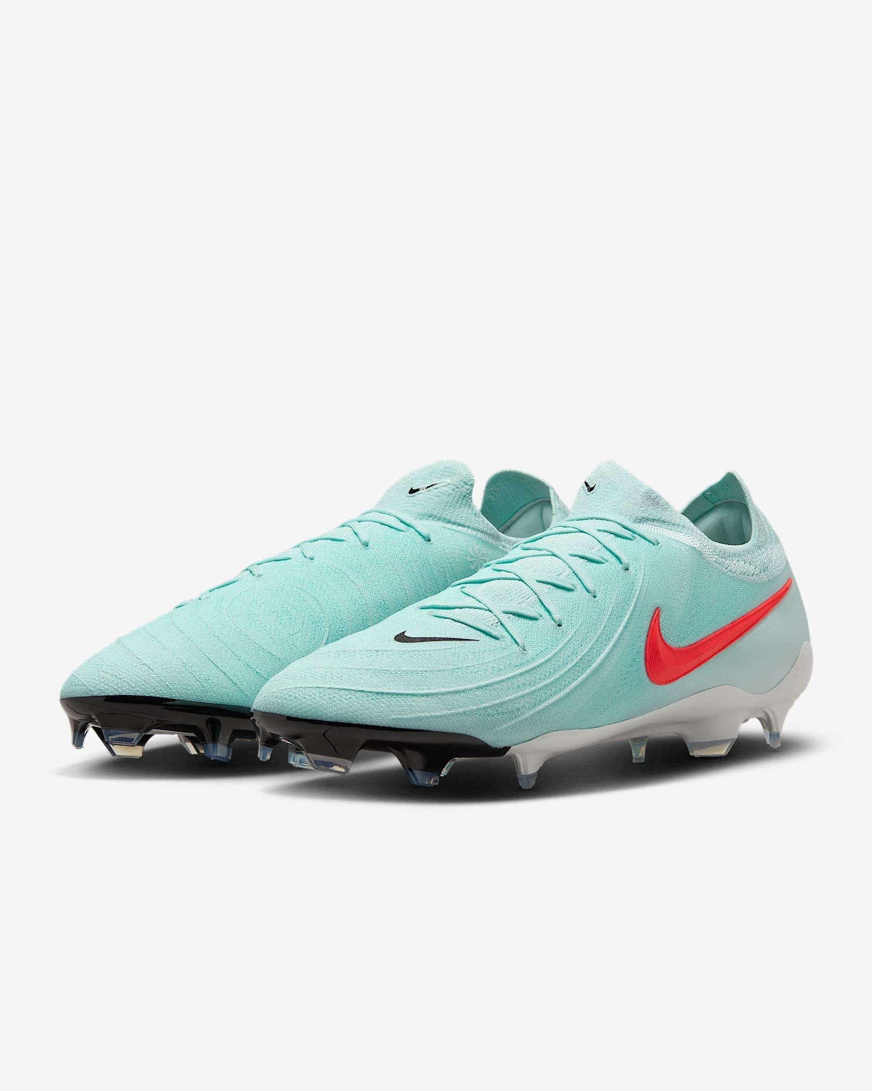 Nike Phantom GX 2 Pro FG "Mint/Off Noir/Atomic Red" Men's Soccer Cleat - MINT/OFF NOIR/RED Thumbnail View 4