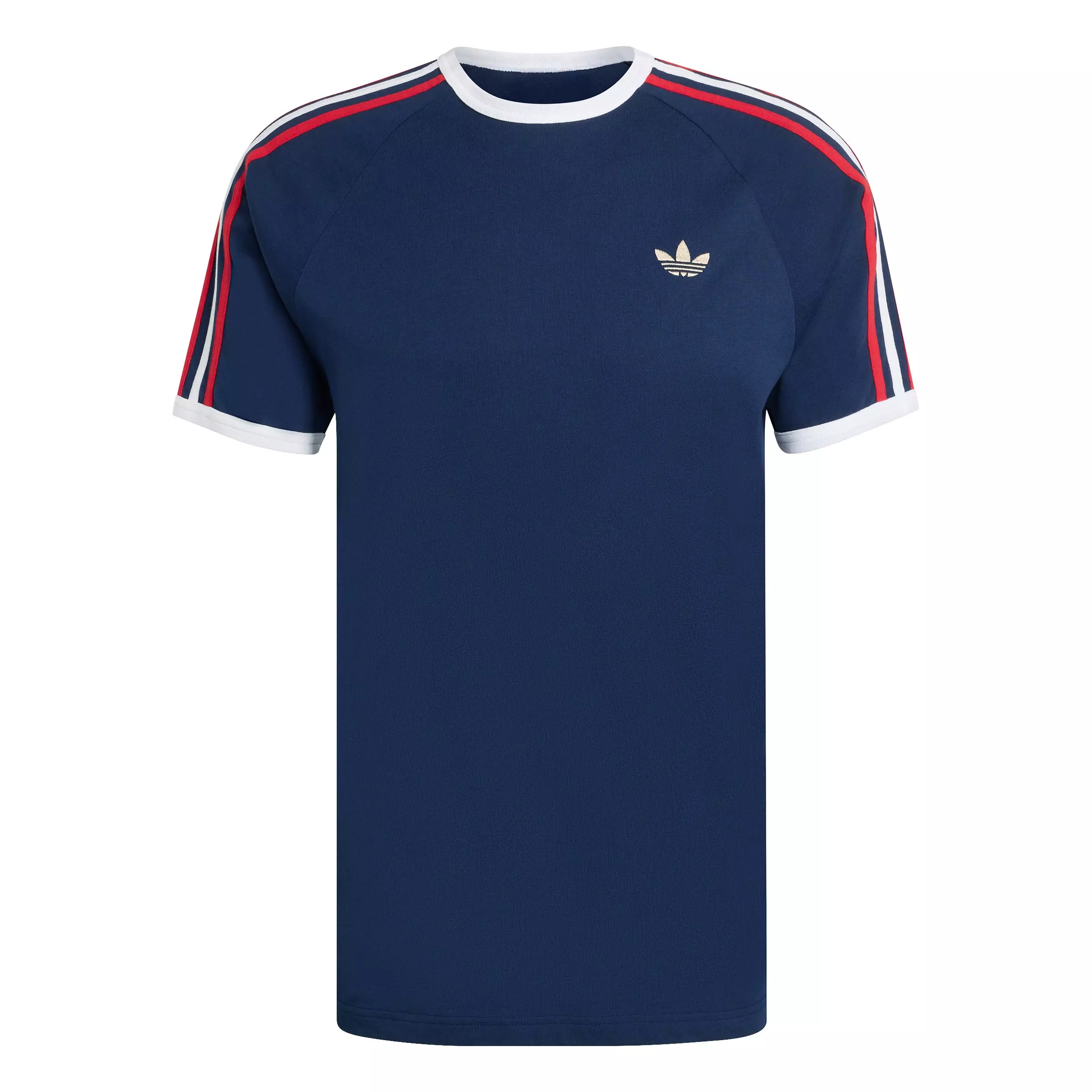 adidas Originals Men's 3-Stripes T-Shirt - Blue/Red - BLUE/RED