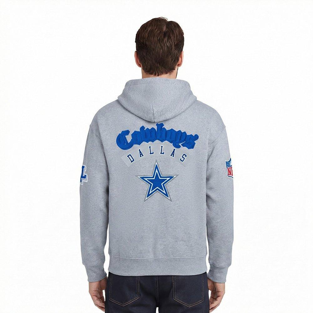 Pro Standard Men's NFL Dallas Cowboys Best Of Drop Shoulder PO Hoodie - Dk Grey - DK GREY