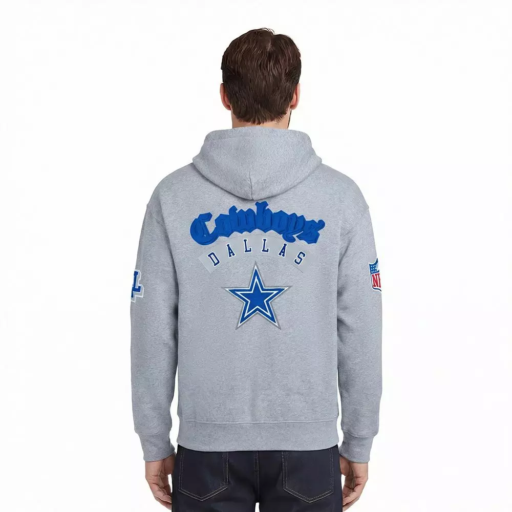 Pro Standard Men's NFL Dallas Cowboys Best Of Drop Shoulder PO Hoodie - Dk Grey - DK GREY