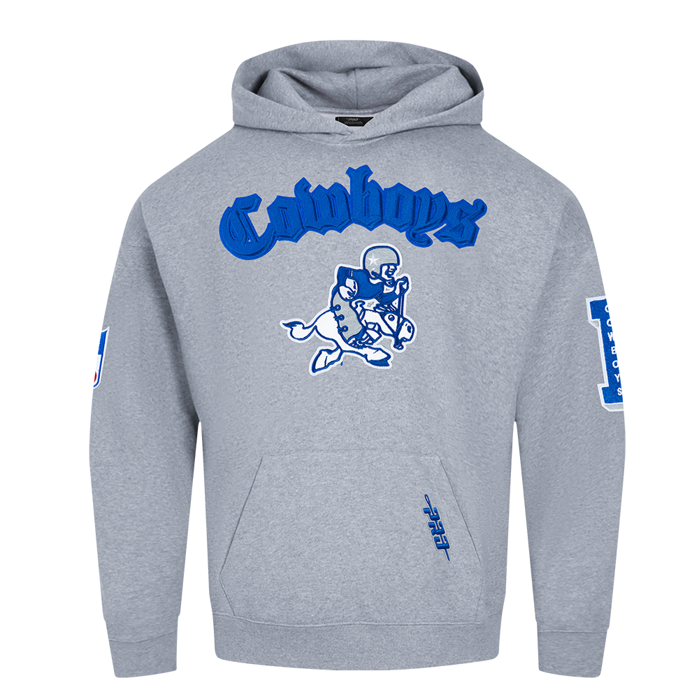 Pro Standard Men's NFL Dallas Cowboys Best Of Drop Shoulder PO Hoodie - Dk Grey - DK GREY