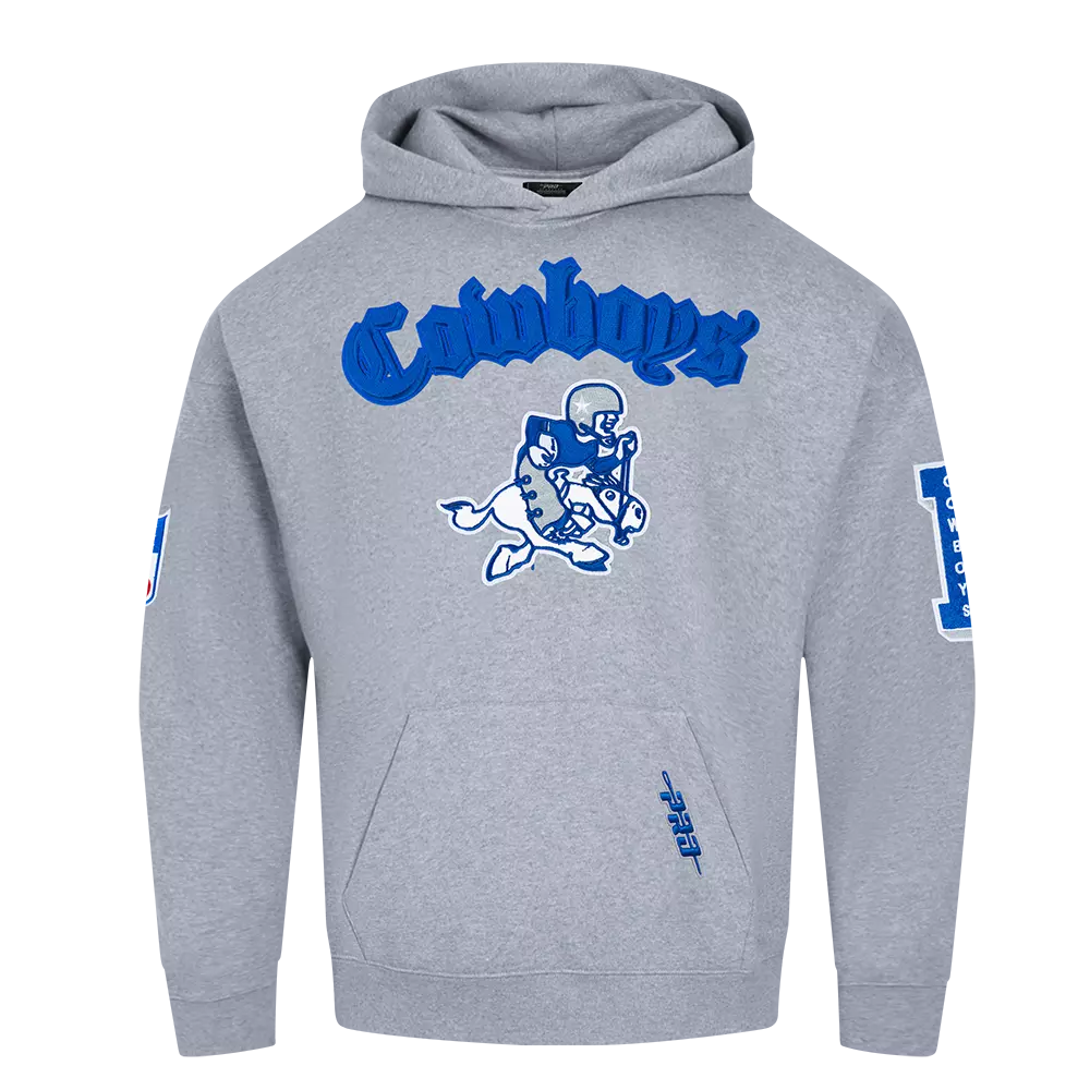 Pro Standard Men's NFL Dallas Cowboys Best Of Drop Shoulder PO Hoodie - Dk Grey - DK GREY