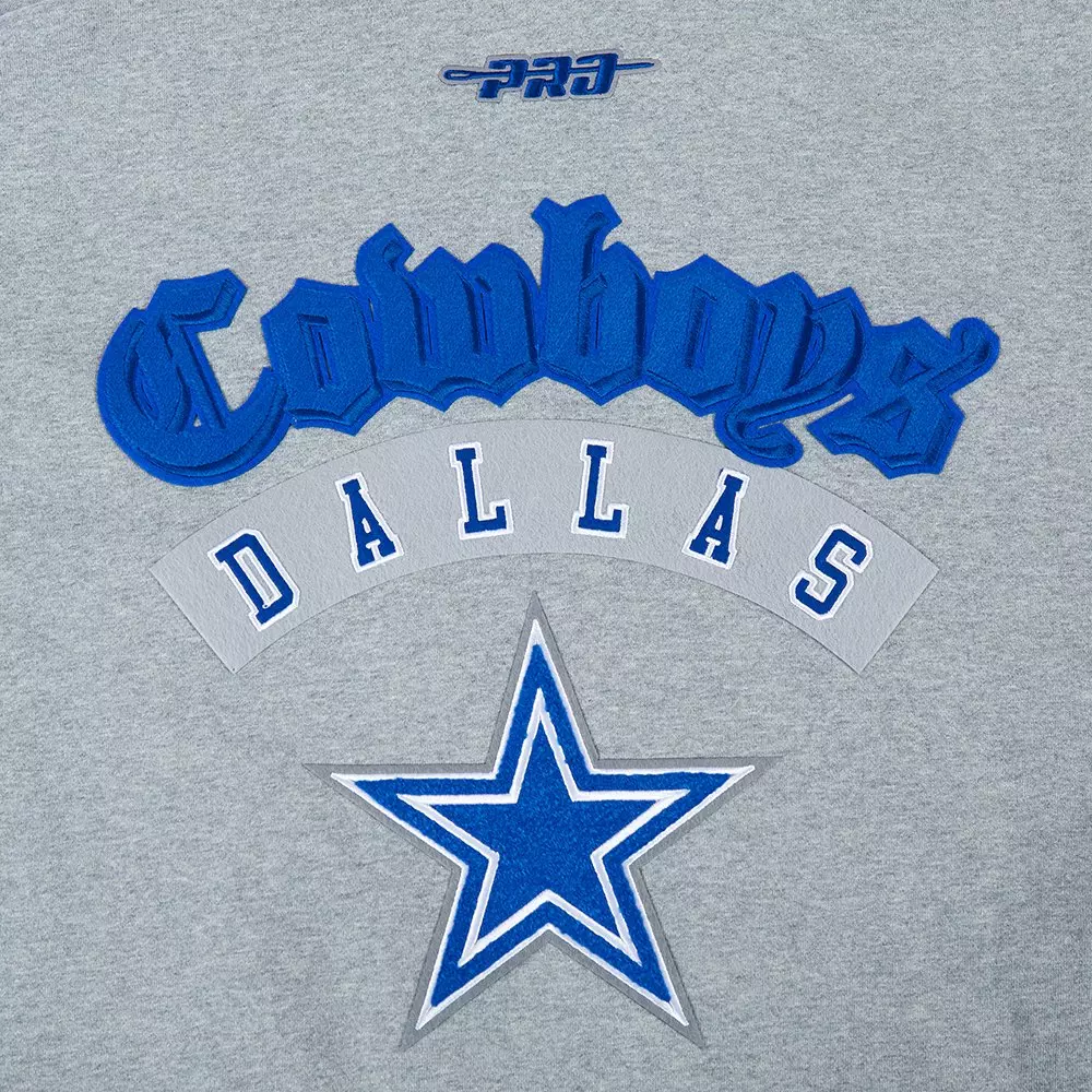 Pro Standard Men's NFL Dallas Cowboys Best Of Drop Shoulder PO Hoodie - Dk Grey - DK GREY