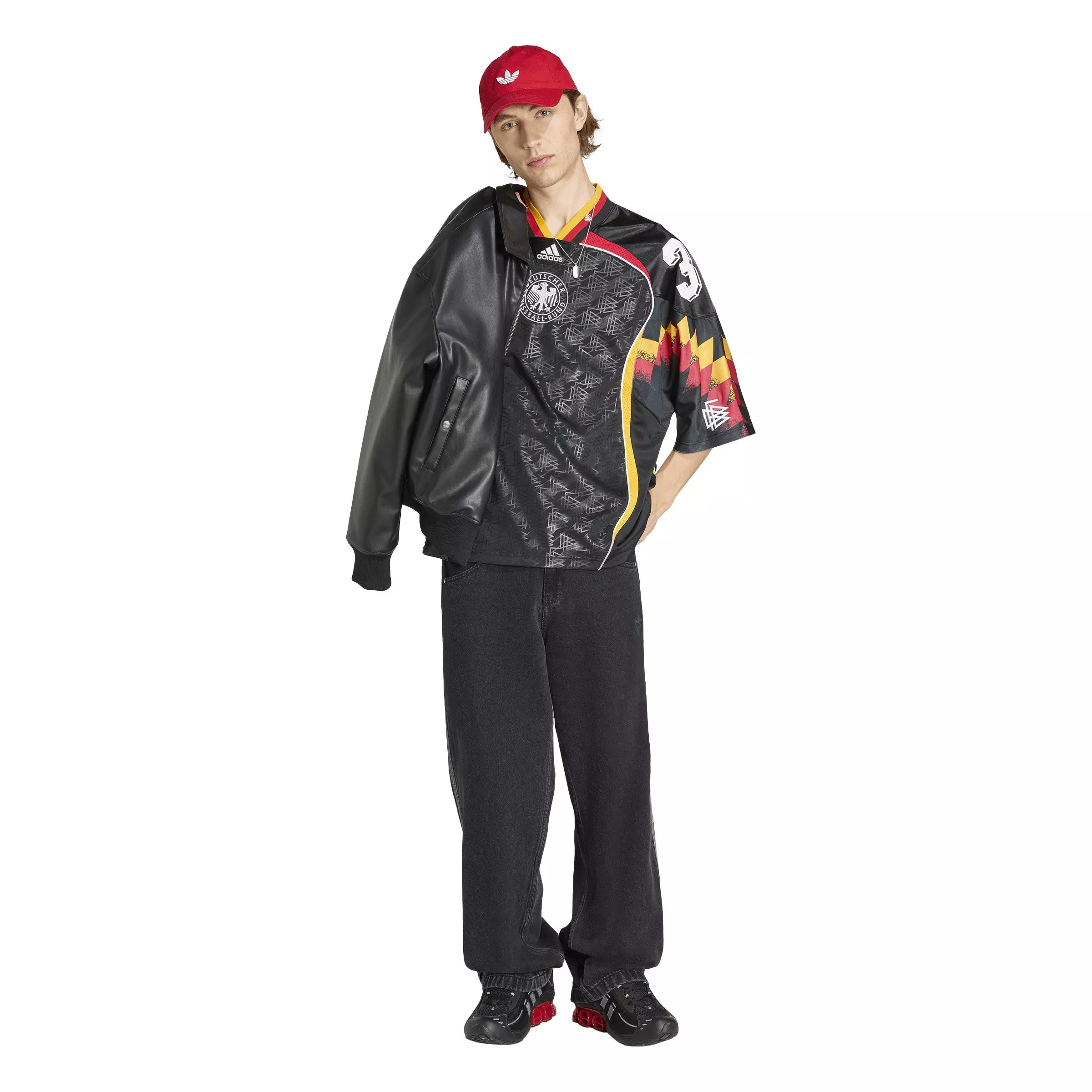 adidas Originals Men's Bringbacks Remixed Germany Jersey -Black - BLACK