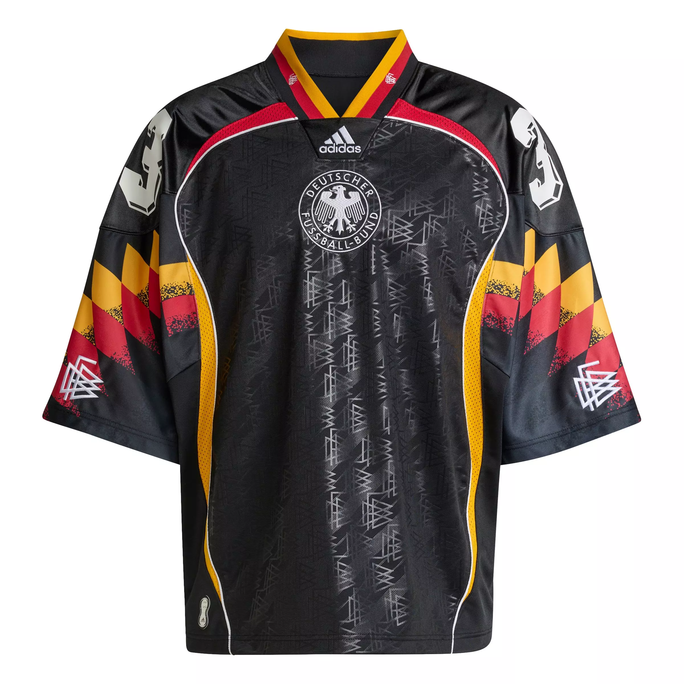 adidas Originals Men's Bringbacks Remixed Germany Jersey - Black - BLACK