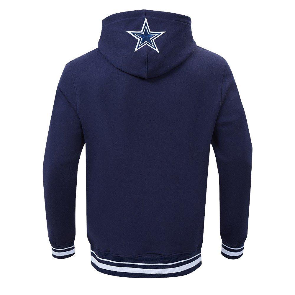 Pro Standard Men's NFL Dallas Cowboys Script Tail Rib Fleece Pullover Hoodie - Navy - NAVY