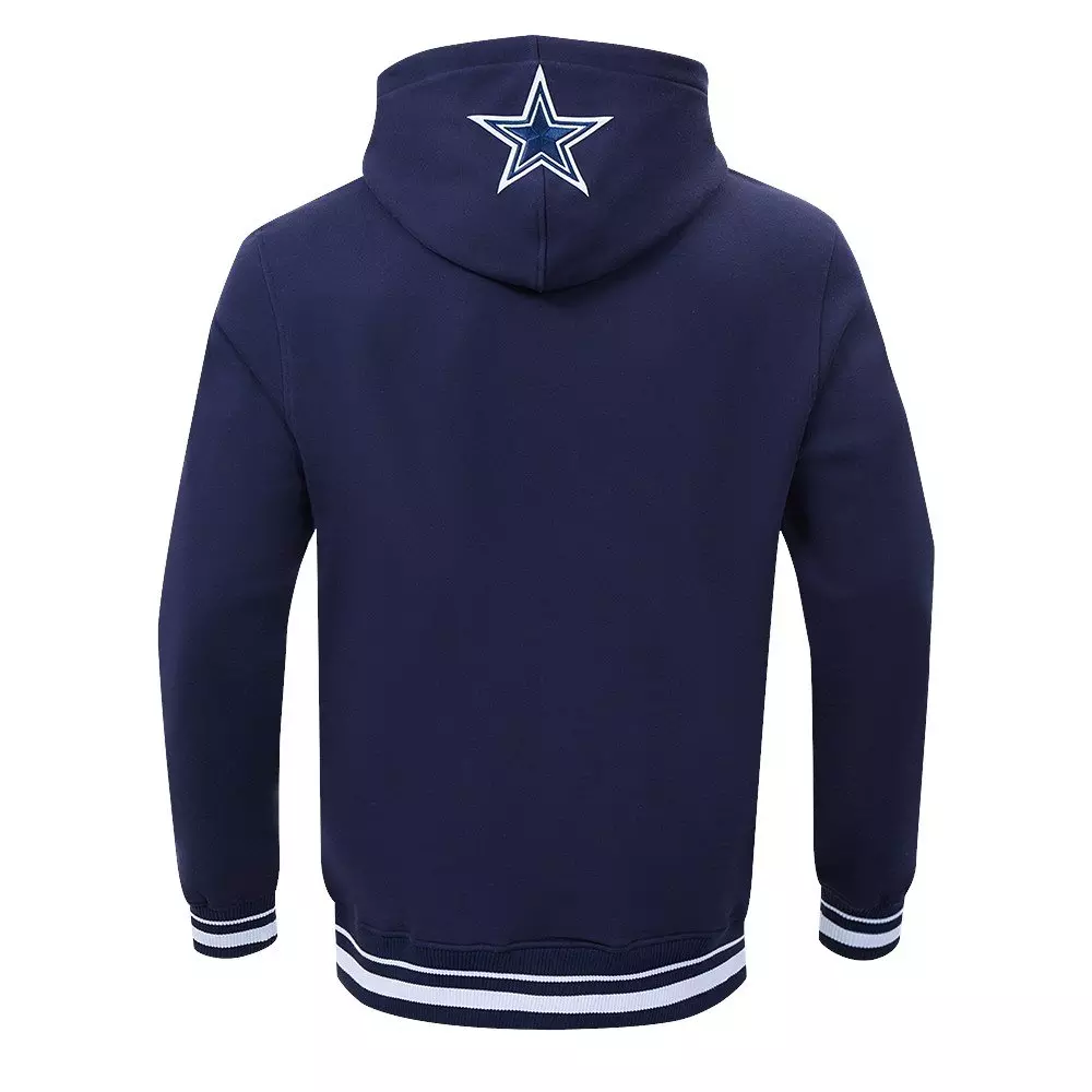 Pro Standard Men's NFL Dallas Cowboys Script Tail Rib Fleece Pullover Hoodie - Navy - NAVY