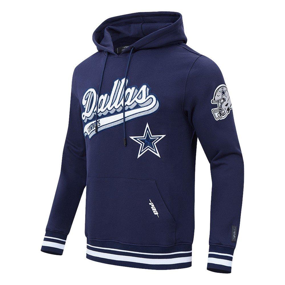 Pro Standard Men's NFL Dallas Cowboys Script Tail Rib Fleece Pullover Hoodie - Navy - NAVY