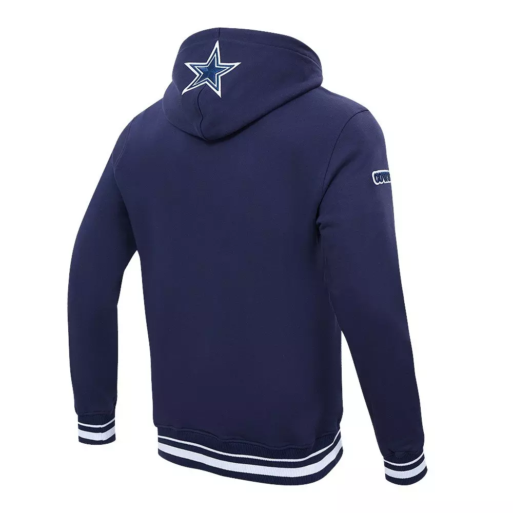 Pro Standard Men's NFL Dallas Cowboys Script Tail Rib Fleece Pullover Hoodie - Navy - NAVY