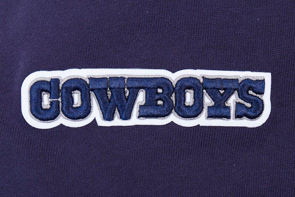Pro Standard Men's NFL Dallas Cowboys Script Tail Rib Fleece Pullover Hoodie - Navy - NAVY