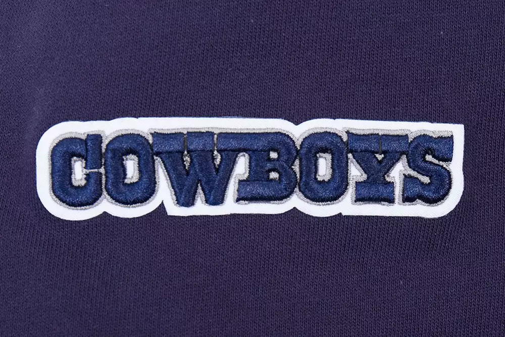 Pro Standard Men's NFL Dallas Cowboys Script Tail Rib Fleece Pullover Hoodie - Navy - NAVY