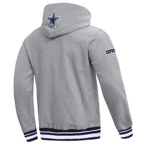 Pro Standard Men's NFL Dallas Cowboys Script Tail Rib Fleece Pullover Hoodie - Grey/Navy - GREY/NAVY