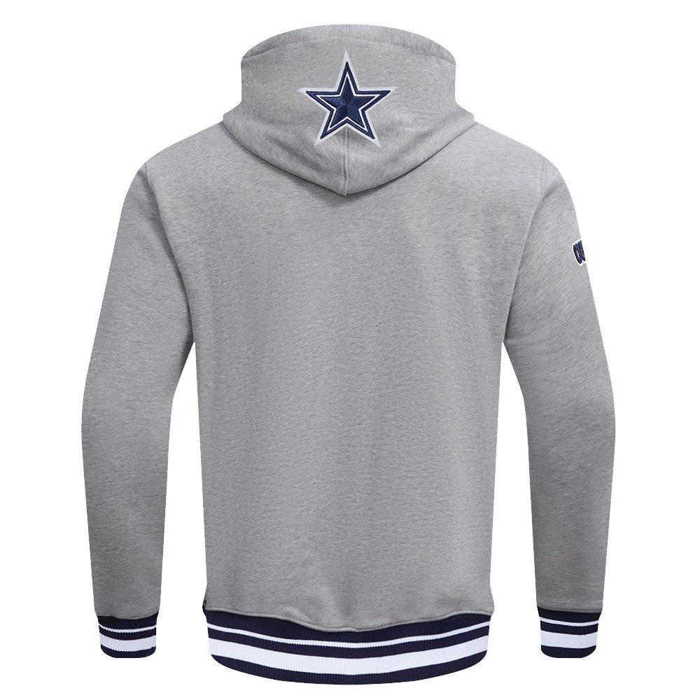 Pro Standard Men's NFL Dallas Cowboys Script Tail Rib Fleece Pullover Hoodie - Grey/Navy - GREY/NAVY
