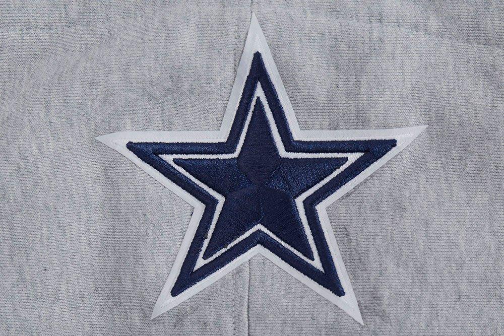 Pro Standard Men's NFL Dallas Cowboys Script Tail Rib Fleece Pullover Hoodie - Grey/Navy - GREY/NAVY