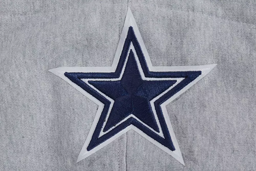 Pro Standard Men's NFL Dallas Cowboys Script Tail Rib Fleece Pullover Hoodie - Grey/Navy - GREY/NAVY
