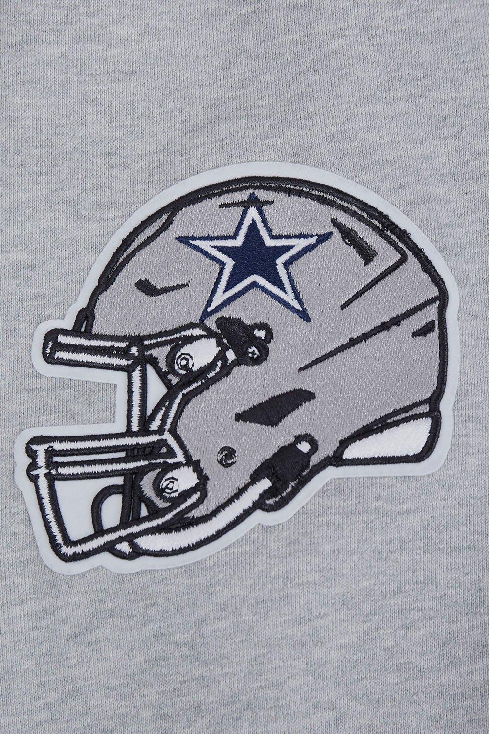 Pro Standard Men's NFL Dallas Cowboys Script Tail Rib Fleece Pullover Hoodie - Grey/Navy - GREY/NAVY
