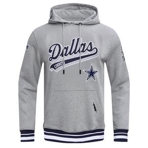 Pro Standard Men's NFL Dallas Cowboys Script Tail Rib Fleece Pullover Hoodie - Grey/Navy - GREY/NAVY