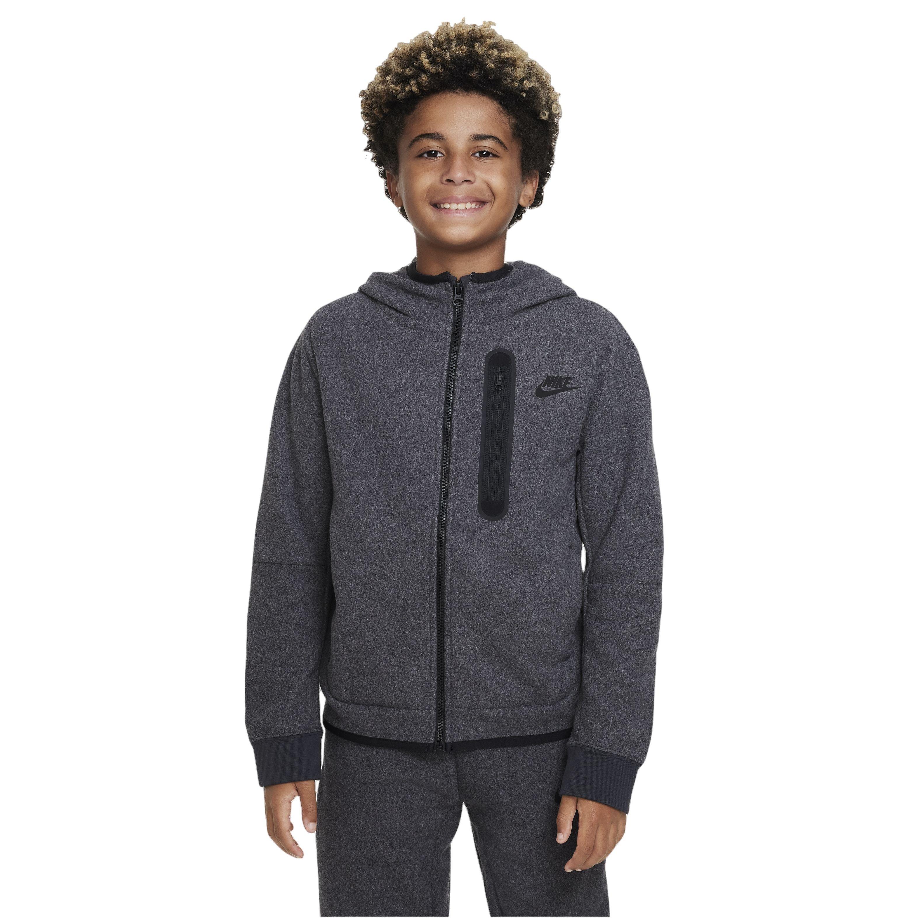 Nike Big Boys' Sportswear Winterized Tech Fleece Full-Zip Hoodie - LT GREY Thumbnail View 1