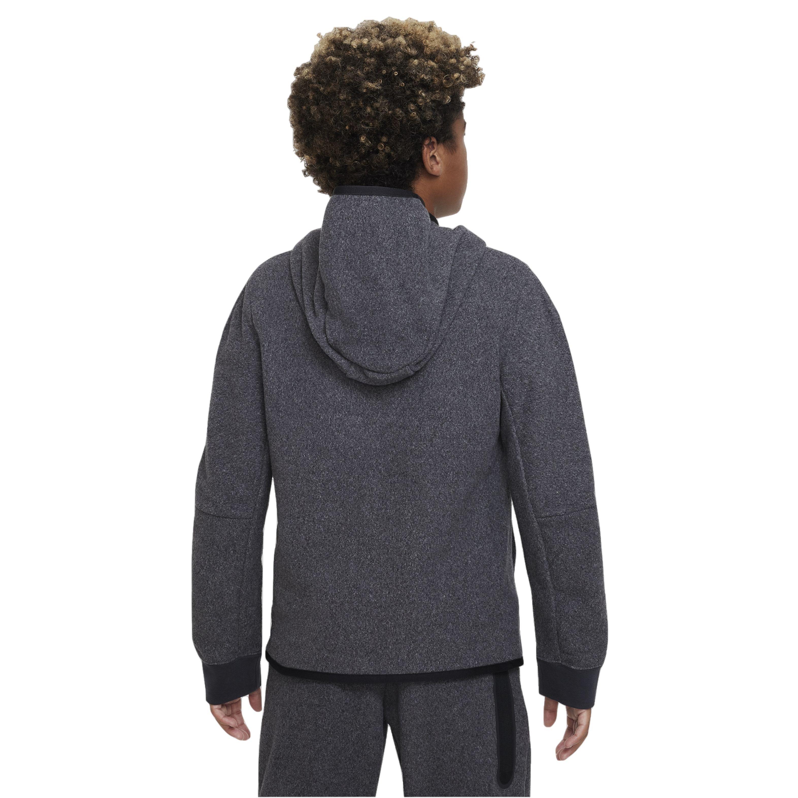 Nike Big Boys' Sportswear Winterized Tech Fleece Full-Zip Hoodie - LT GREY Thumbnail View 2