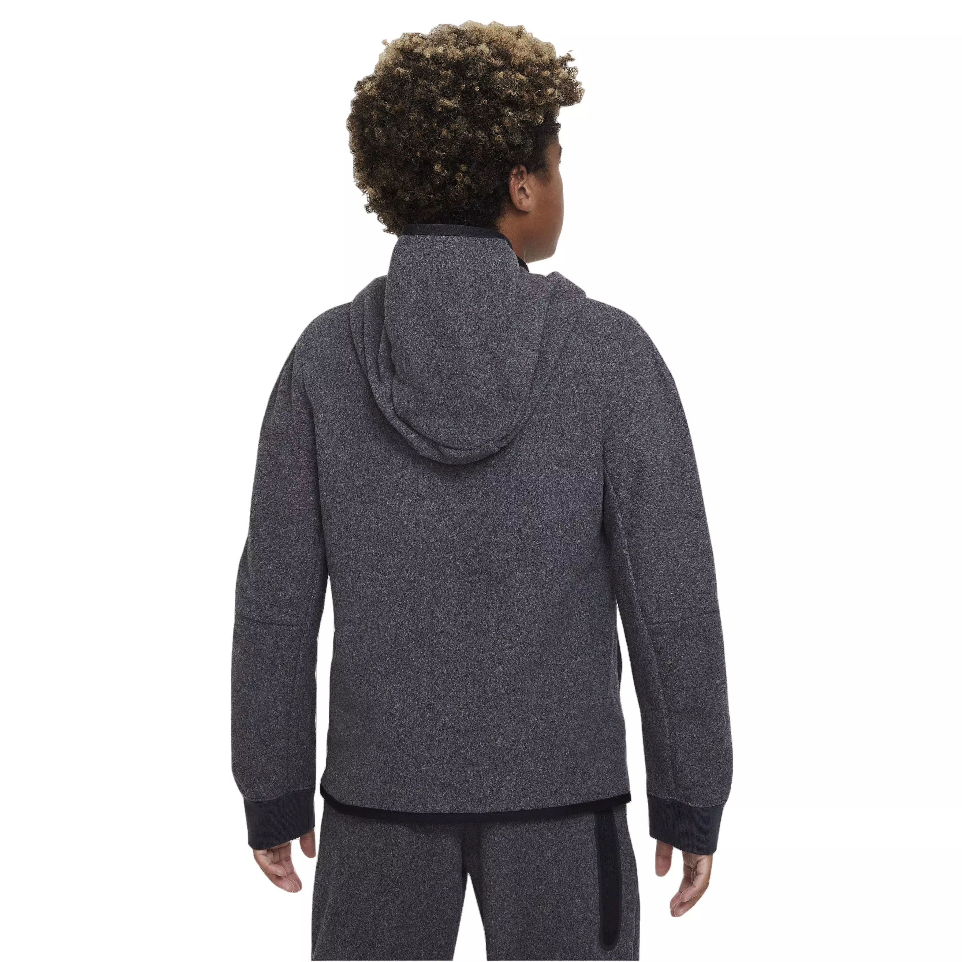 Nike Big Boys' Sportswear Winterized Tech Fleece Full-Zip Hoodie - LT GREY