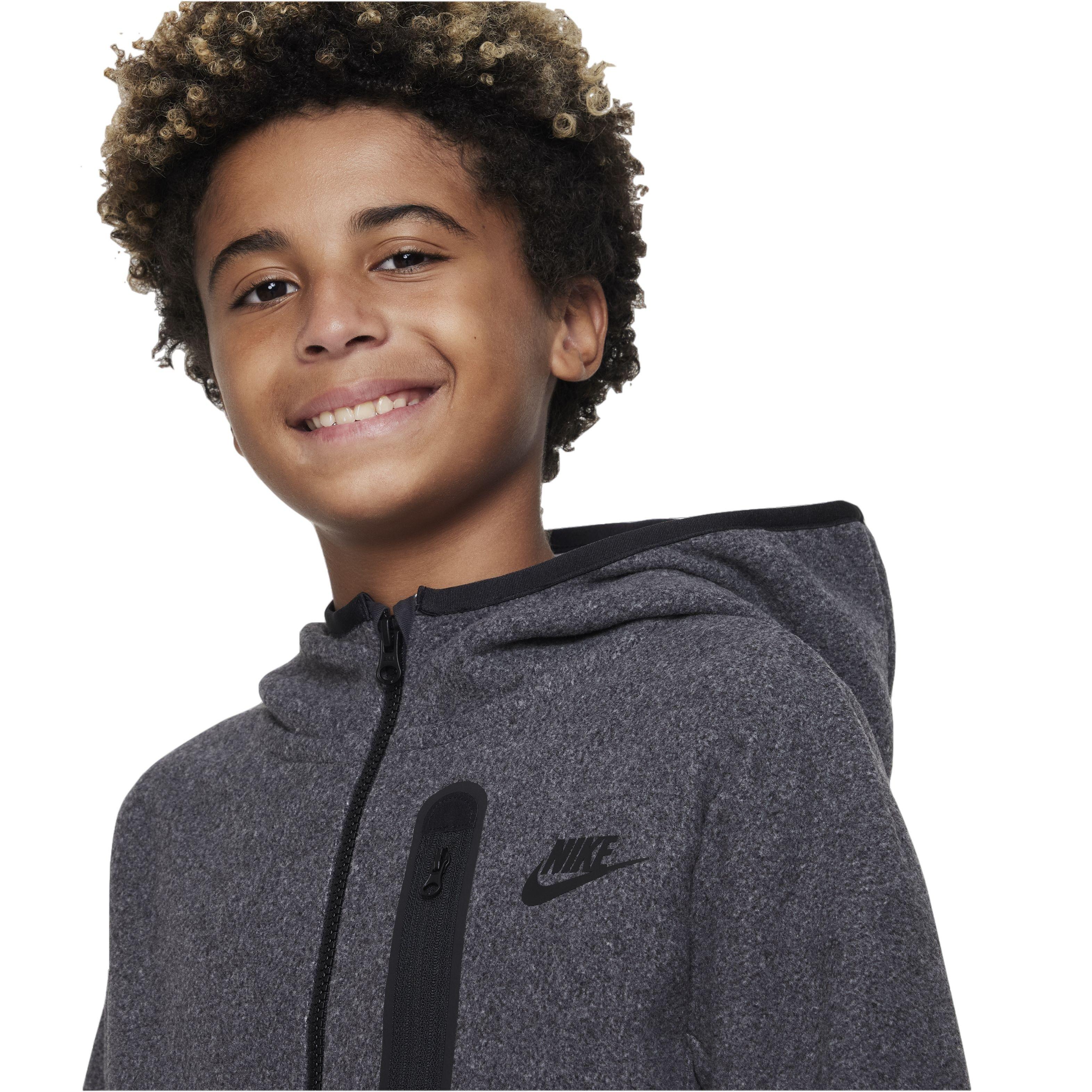 Nike Big Boys' Sportswear Winterized Tech Fleece Full-Zip Hoodie - LT GREY Thumbnail View 3