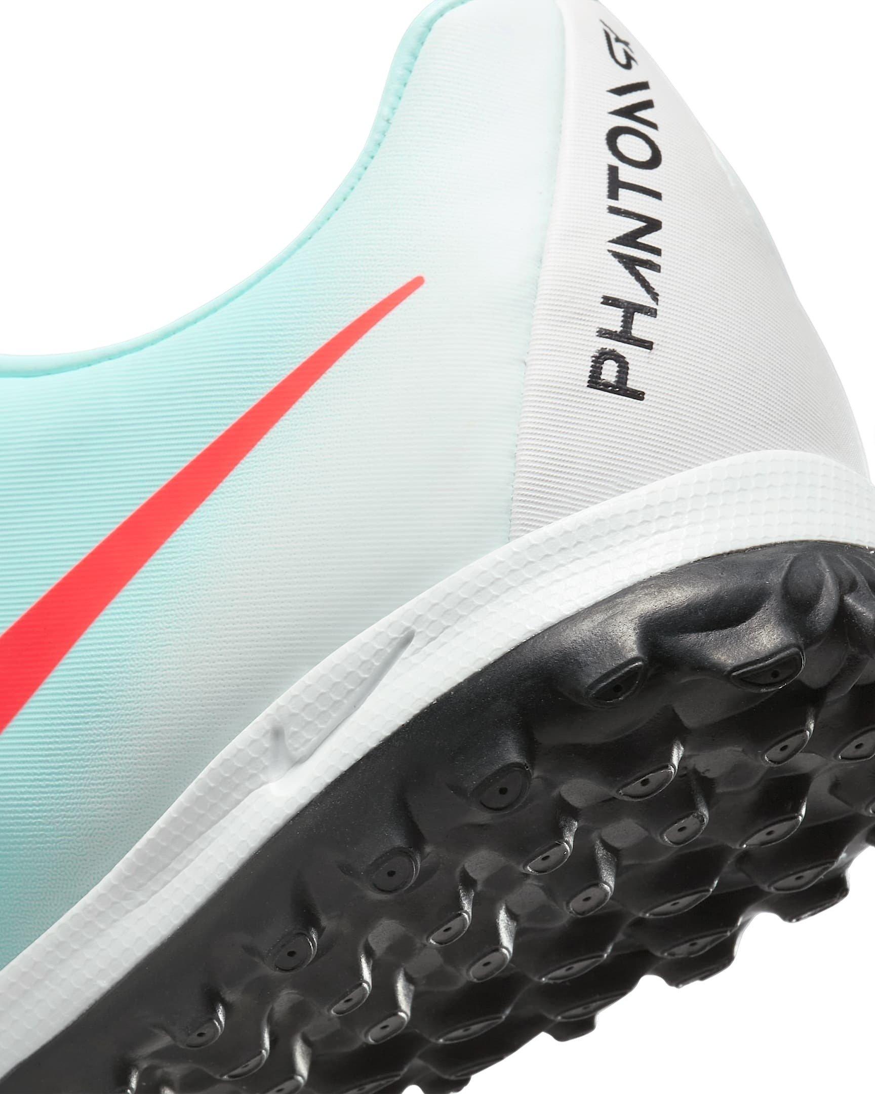 Nike Phantom GX 2 Academy Turf "Mint/Off-Noir/Atomic Red" Men's Soccer Shoe - MINT/WHITE/RED Thumbnail View 7